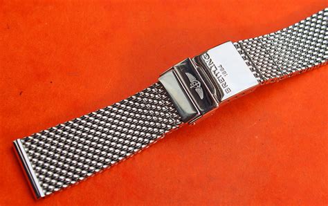 breitling mesh bracelet 22mm|Breitling stainless steel watch bracelets.